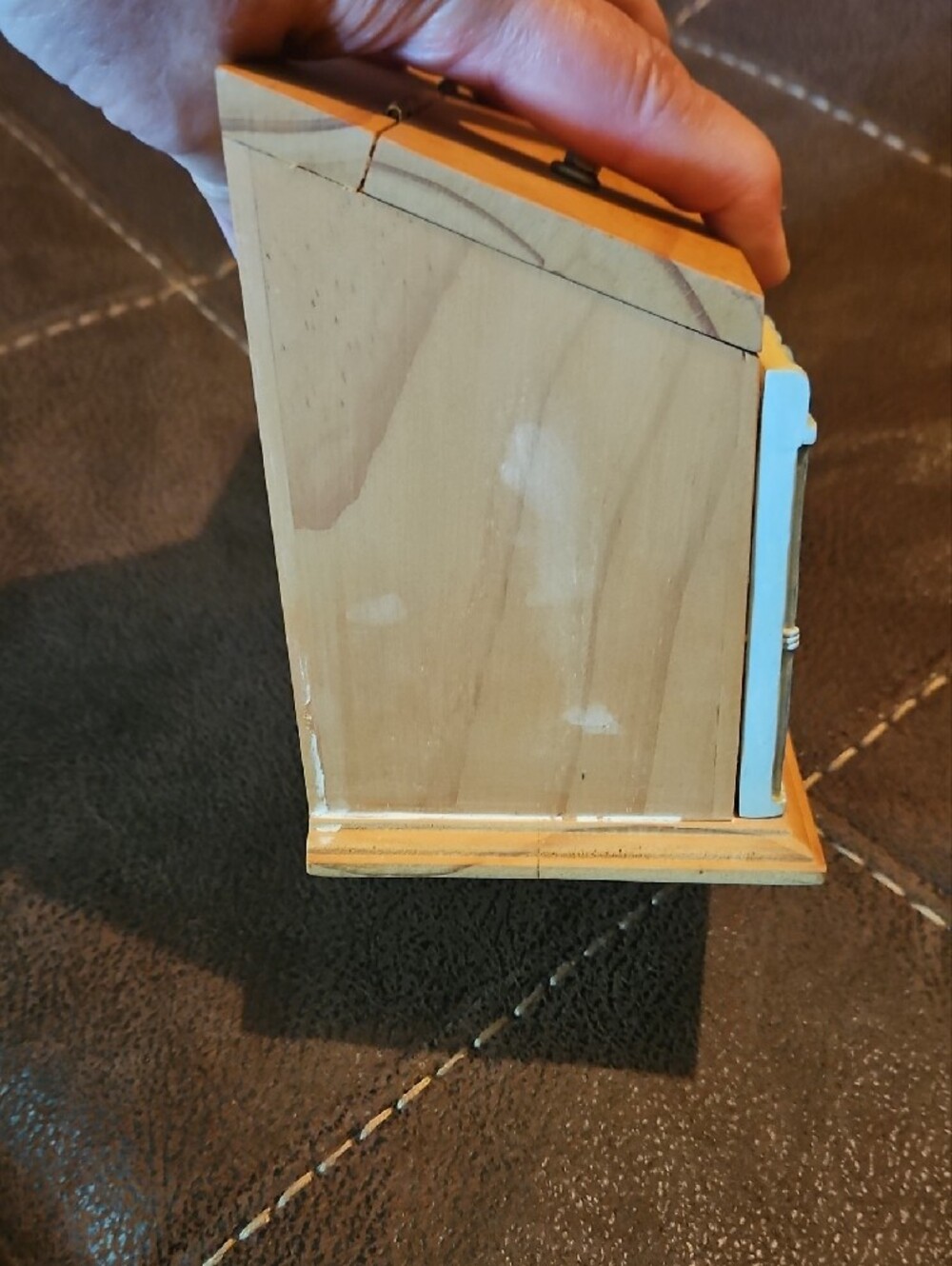Wooden Recipe Box with Decorative Cottagcore Front in Cream and Natural Wood - Picture 7 of 13